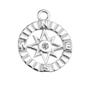 Pendentif connecteur - tr&egrave;fle avec cristaux GAVBARI*argent AG 925*CON 1 S-CHARM 522 12,5x15,1 mm ver.2