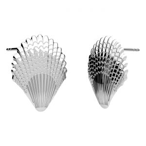 Clou d'oreille - coquillages*argent AG 925*KLS ODL-01617 15,4x20,7 mm