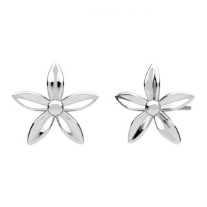 Petit clou d'oreille fleur*argent AG 925*KLS ODL-01621 13,9x14,6 mm