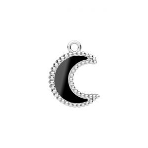 Pendentif - lune, résine noire*argent AG 925*CON-1 ODL-01614 12,4x17 mm ver.2