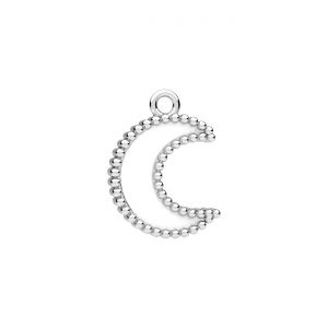 Pendentif - lune, résine noire*argent AG 925*CON-1 ODL-01614 12,4x17 mm ver.3