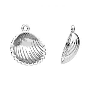 Pendentif - serti perle coquillage 6mm*argent AG 925*CON-1 ODL-01620 15,7x17 mm
