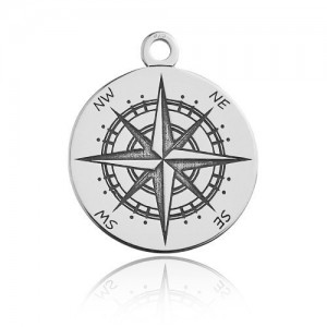 Pendant - compass, wind rose*sterling silver AG 925*BL 589 - 0,8 mm