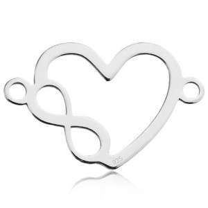 Connector pendant - heart with infinity symbol*sterling silver AG 925*BL 737 - 0,4 mm