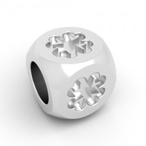 Bead cube - clover*sterling silver AG 925*CUBE CLOVER