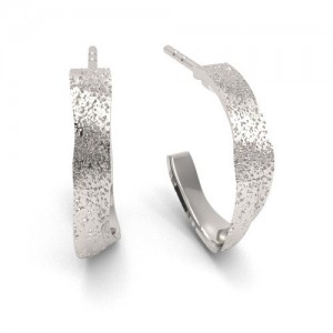 Stud earring - ribbon, irregular shape*sterling silver AG 925*EX 18