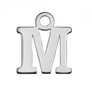 Pendant - letter M*sterling silver AG 925*MBL M - 0,4 mm