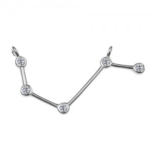 Connector pendant - zodiac sign with stone - Aries*sterling silver AG 925*S-CHARM 356  