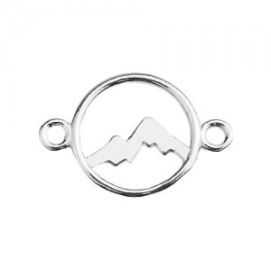Connector pendant - mountains in a circle*sterling silver AG 925*S-CHARM 462  