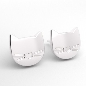 Stud earring - kitten*sterling silver AG 925*SZ 131