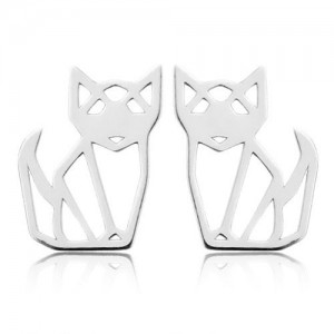 Stud earring - origami fox*sterling silver AG 925*SZ 629