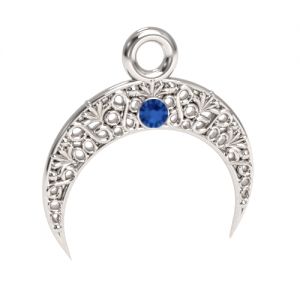 Pendentif ajour&eacute; - lune avec pierre Capri Blue*argent AG 925*S-CHARM 755 CAP
