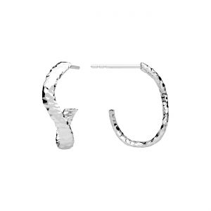 Clou d'oreille - martel&eacute;*argent AG 925*KLS ODL-01646 6,2x12,3 mm L+P