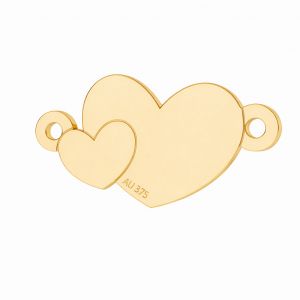 Pendentif connecteur or - deux coeurs*or AU 375*LKZ9K-30022 - 0,30 8,7x17 mm