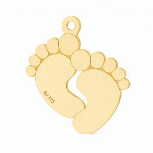 Pendentif en or - pieds de b&eacute;b&eacute;*or AU 375*LKZ9K-30019 - 0,30 16x19 mm