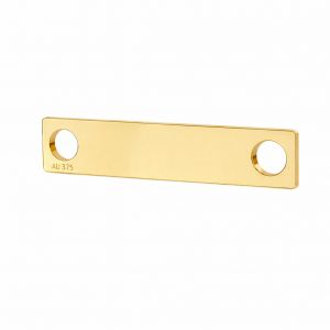 Connecteur pendentif dor&eacute; - rectangle &agrave; deux trous*or AU 375*LKZ9K-30008 - 0,30 5x23 mm