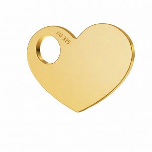 Pendentif en or - c&eacute;l&eacute;brit&eacute; - coeur*or AU 375*LKZ9K-30006 - 0,30 9,4x12 mm