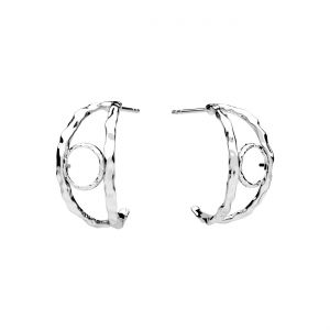 Clou d'oreille - semi-circulaire, sertissage pour pierres naturelles rondes, c&ocirc;ne 6 mm*argent AG 925*KLS OWS-01315 9,8x19,6 mm