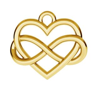 Pendentif - symbole de l'infini dans un c&oelig;ur*laiton*BRASS ODL-00168 12,5x14,5 mm