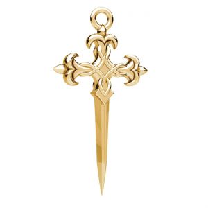 Pendentif - croix poignard*laiton*BRASS ODL-00603 14,5x27,5 mm