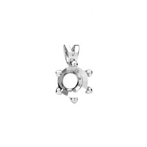 Pendentif - lune, sertissage pour pierres naturelles, c&ocirc;ne 6 mm*argent AG 925*CON-1 OWS-01339 7,0x11,5 mm