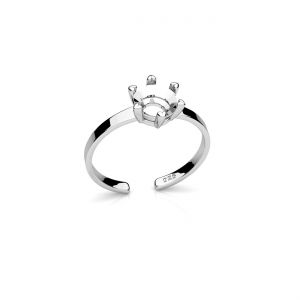 Bague universelle avec monture pour pierres naturelles rondes 6 mm*argent AG 925*U-RING OWS-01340 8,2x21,3 mm