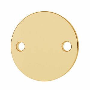 Pendentif connecteur - plaque &agrave; graver ronde*laiton*BRASS LKM-2004 - 0,50 19x19 mm